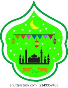 Castle in the garden with the feel of ramadan eid. Perfect for ramadan logos, Islamic backgrounds, etc