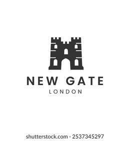 Vector de símbolo de logotipo de puerta de castillo