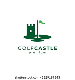 castle and golf for golf course or club logo design