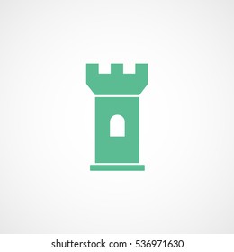 Castle Green Flat Icon On White Background
