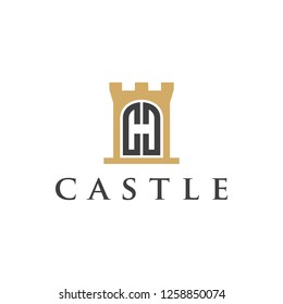castle h INITIAL LOGO DESIGN VECTOR ilustration