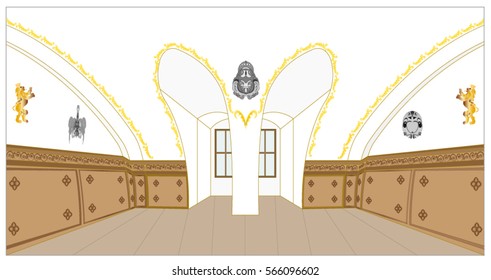 Castle hall with vaulting

