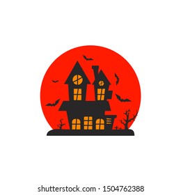 Castle  for Halloween Design Vector isolated. Happy Halloween Template Illustration