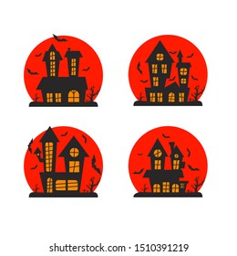 Castle  for Halloween Design Vector isolated. Happy Halloween Template Illustration