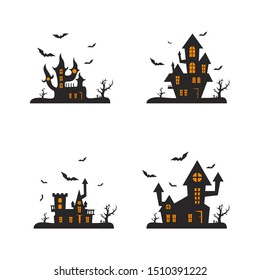 Castle  for Halloween Design Vector isolated. Happy Halloween Template Illustration