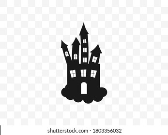 Castle, halloween, horror icon. Vector illustration, flat design.