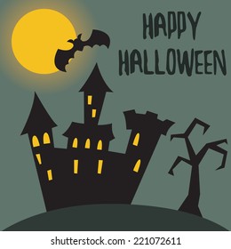Castle. Halloween vector illustration