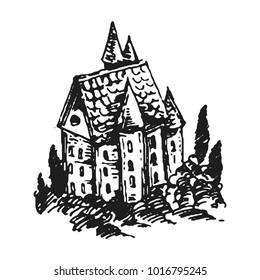 Castle hand drawn illustration