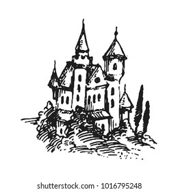 Castle hand drawn illustration