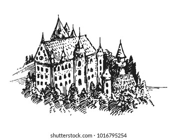 Castle hand drawn illustration