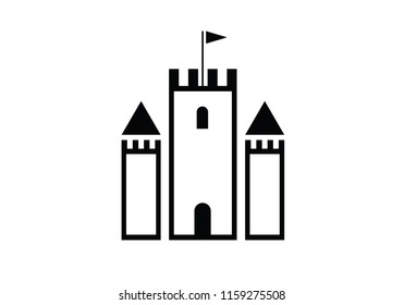Castle historical building medieval vector illustration