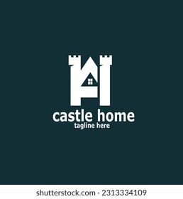 Castle Home logo, castle silhouette logo illustration vector template design
