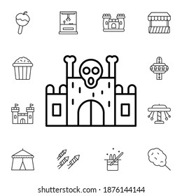 Castle, horror flat vector icon in amusement pack