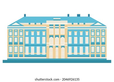 Castle house flat vector illustration.