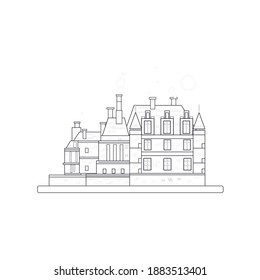 ilustración vectorial de línea de castillo