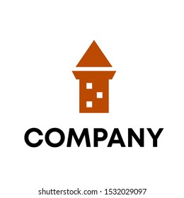 Castle house logo design template concept Vector