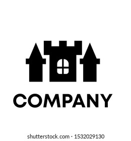 Castle house logo design template concept Vector