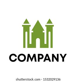 Castle house logo design template concept Vector