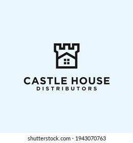 castle house logo design vector illustration