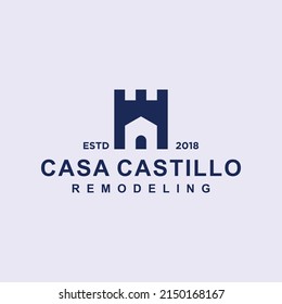 castle house logo design vector illustration