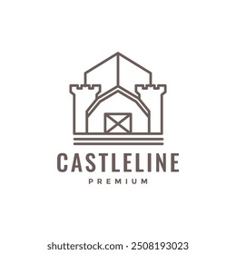 castle house minimalist logo design vector