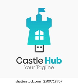 Design-Vorlage für das Logo von Castle Hub. Gut für Unternehmen, Agentur, Gemeinschaft und Organisation