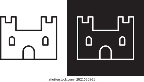 Castle icon black isolated graphic..
