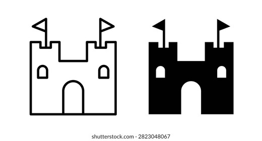 Castle icon black symbol pack