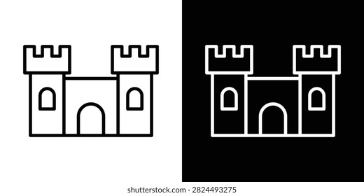 Castle icon in black and white, best for App Design.