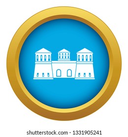 Castle icon blue vector isolated on white background for any design