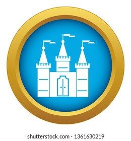 Castle icon blue vector isolated on white background for any design