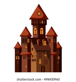 Castle icon. Cartoon illustration of castle vector icon for web