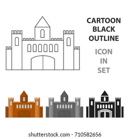 Castle icon cartoon. Single building icon from the big city infrastructure cartoon.