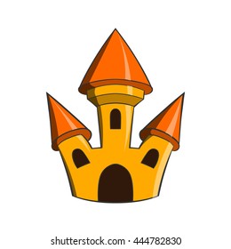 Castle icon in cartoon style on a white background