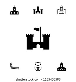 Castle icon. collection of 7 castle filled and outline icons such as . editable castle icons for web and mobile.