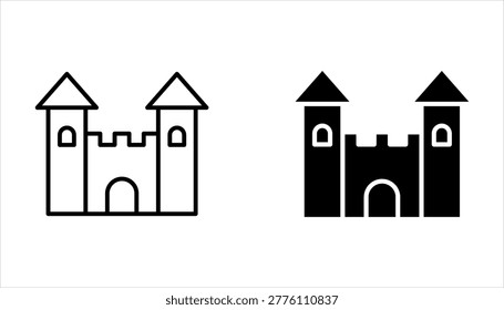 Castle icon collection. modern simple icons for web on white background
