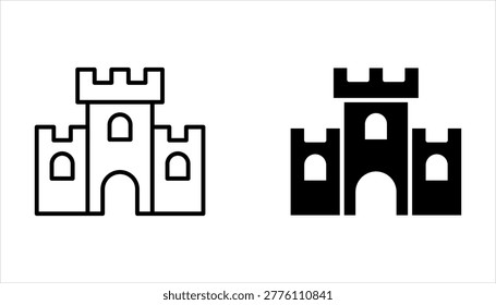 Castle icon collection. modern simple icons for web on white background
