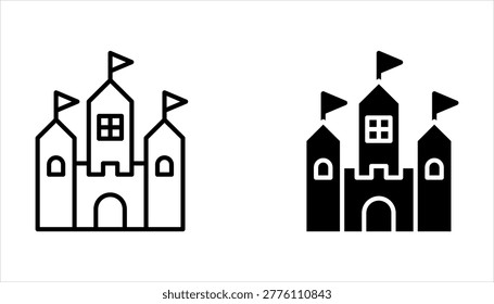 Castle icon collection. modern simple icons for web on white background