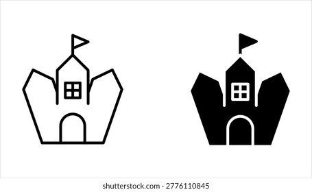 Castle icon collection. modern simple icons for web on white background