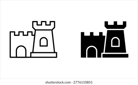 Castle icon collection. modern simple icons for web on white background