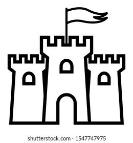 Castle icon design. Castle icon in modern outline style design. Vector illustration.