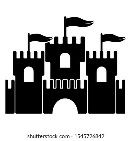 Castle icon design. Castle icon in trendy flat style design. Vector illustration.