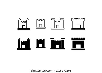 Castle Icon Design Vector Symbol Kingdom Fortress