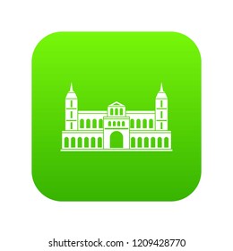 Castle icon digital green for any design isolated on white vector illustration