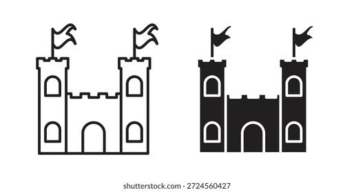 Ícone Castelo no estilo rabiscar e traçado.