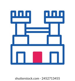 Castle icon duotone red blue summer beach illustration vector element and symbol perfect.