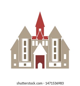 castle icon. flat illustration of castle - vector icon. castle sign symbol