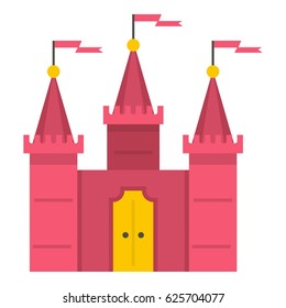 Castle icon flat isolated on white background vector illustration