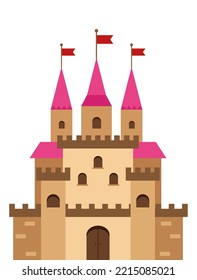 Castle icon in flat style vector