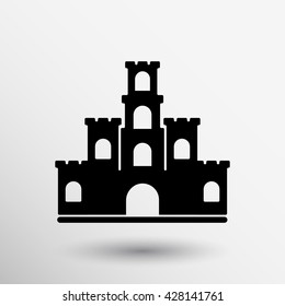 Castle Icon fort fortress knight isolated medieval.